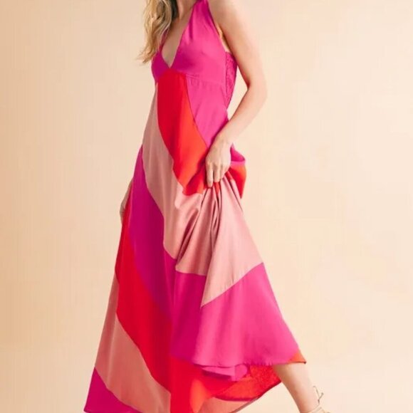 Aemi+Co Color Block Sleeveless Maxi Dress - Picture 4 of 16